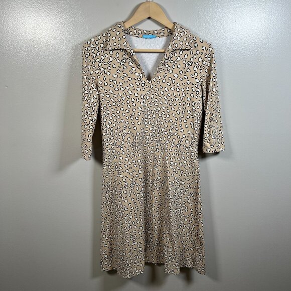J. Mclaughlin Leopard Shirt Dress Size Medium Animal Print Catalina Cloth Work - Picture 1 of 9